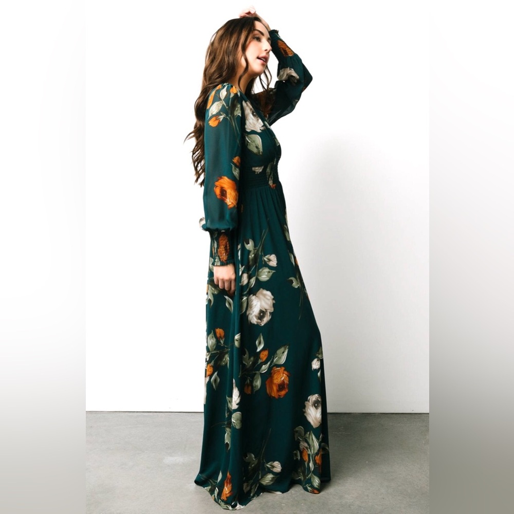 Baltic Born Teal Maxi Dress with Yellow & Cream Floral Print - Picture 12 of 14